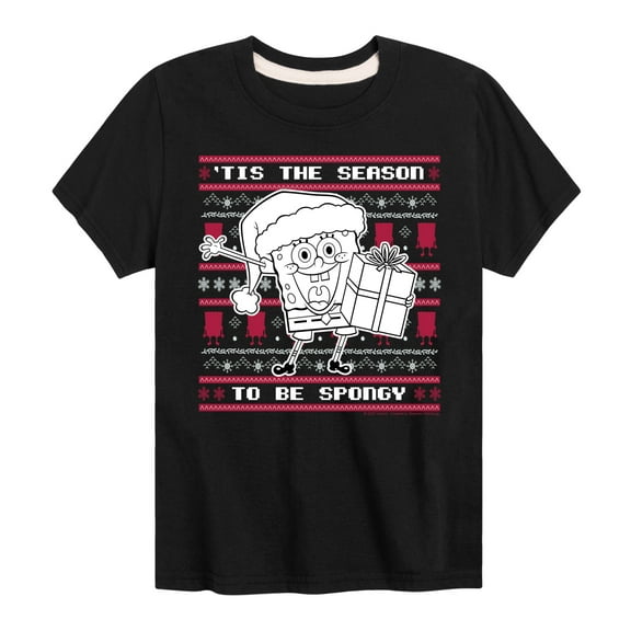 SpongeBob SquarePants - Spongebob Xmas Sweater - Toddler & Youth Short Sleeve Graphic T-Shirt