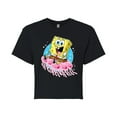 thumbnail image 1 of SpongeBob SquarePants - Spongebob and Jellyfish - Juniors Cropped Cotton Blend T-Shirt, 1 of 6