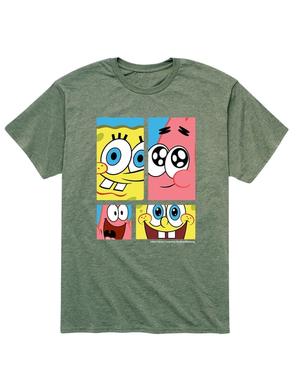 - Spongebob and Patrick Star Grid Men's Short Sleeve Graphic T-Shirt