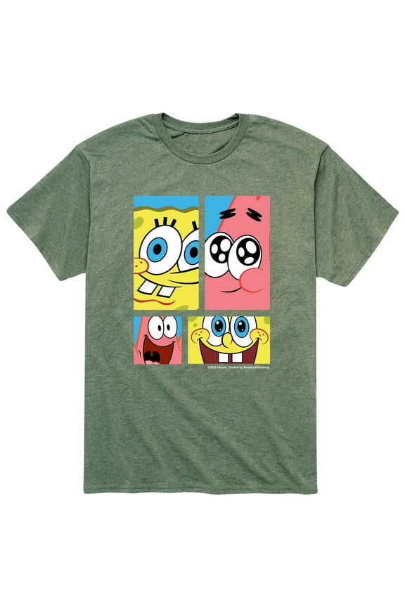 - Spongebob and Patrick Star Grid - Men's Short Sleeve Graphic T-Shirt