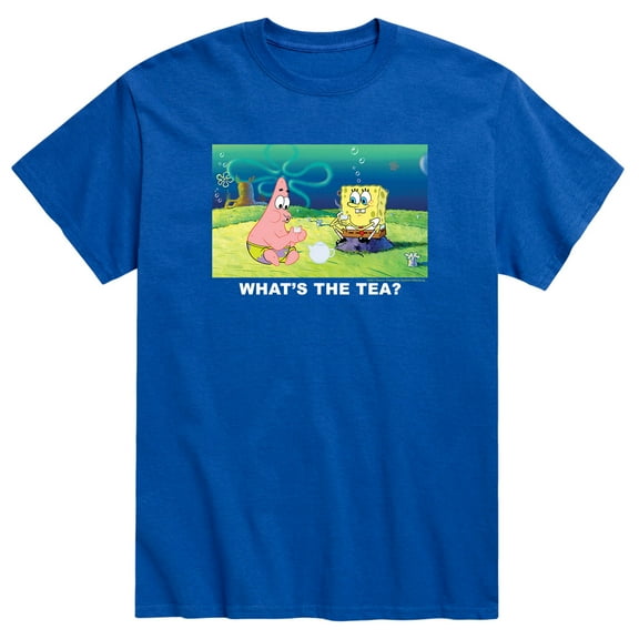 SpongeBob SquarePants - Spongebob and Patrick What's the Tea - Men's Short Sleeve Graphic T-Shirt