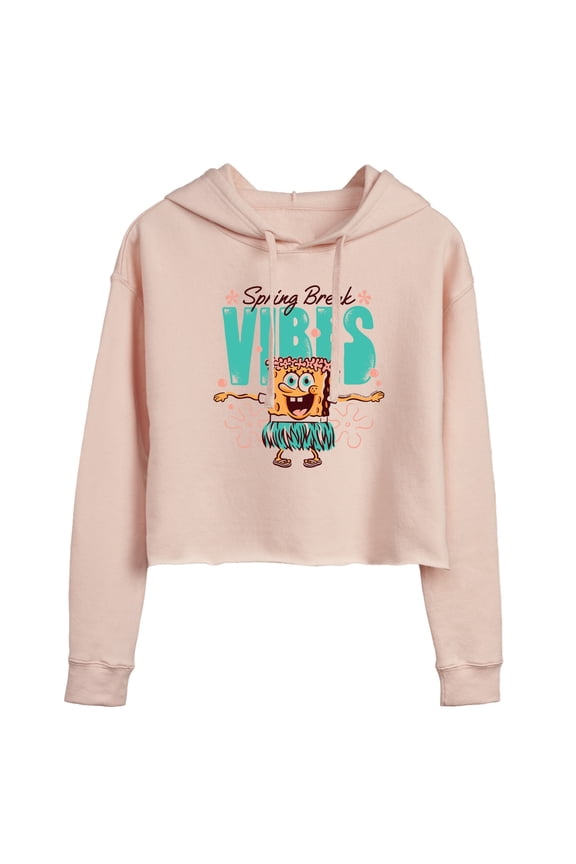 - Spring Break Vibes - Juniors Cropped Pullover Hoodie