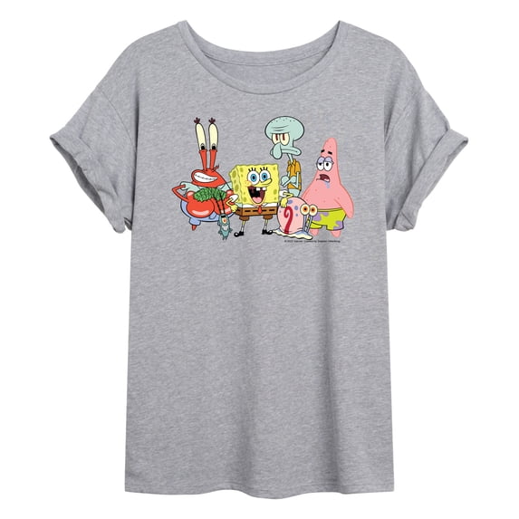 SpongeBob SquarePants - Squad - Juniors Oversized Graphic T-Shirt