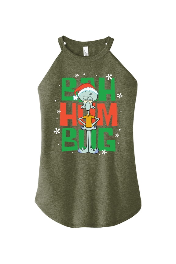 - Squidward Bah Humbug - Juniors High Neck Tank Top