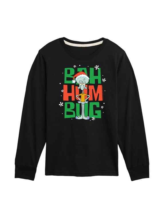- Squidward Bah Humbug Boys' Long Sleeve Graphic T-Shirt