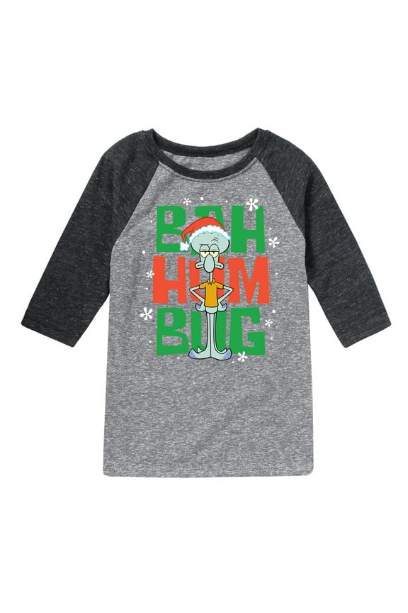 - Squidward Bah Humbug - Toddler And Youth Raglan Graphic T-Shirt