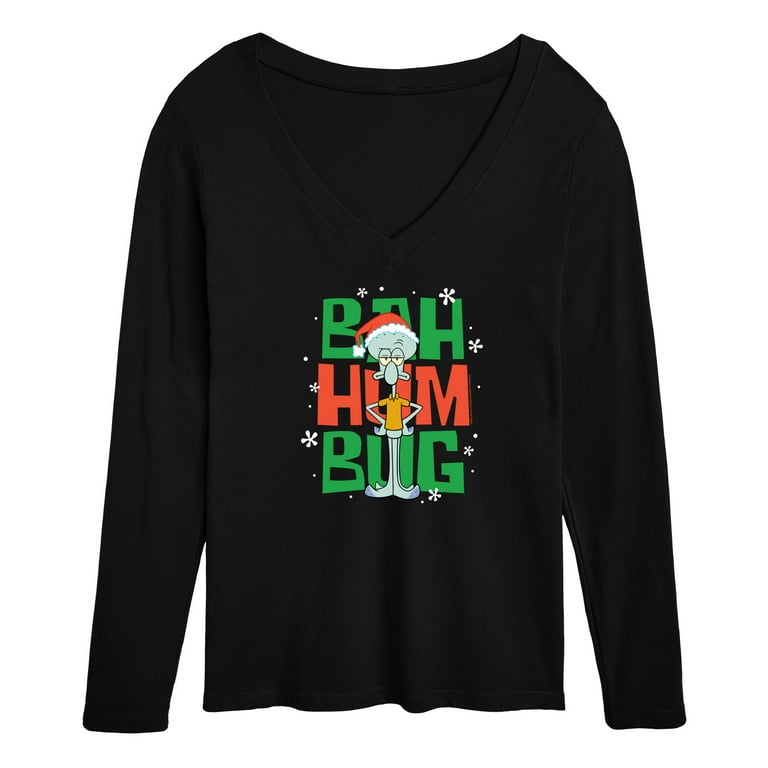 SpongeBob SquarePants Squidward Bah Humbug Women s Long Sleeve