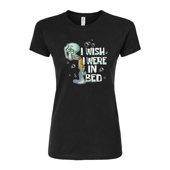 SpongeBob SquarePants - Squidward Bed - Juniors Fitted Graphic T-Shirt