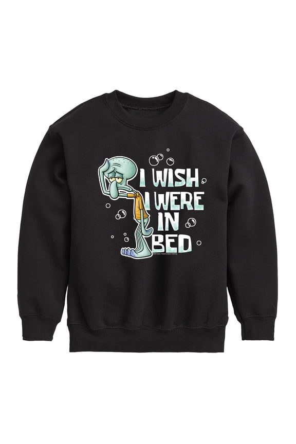 - Squidward Bed Graphic Long Sleeve Fleece Sweatshirt