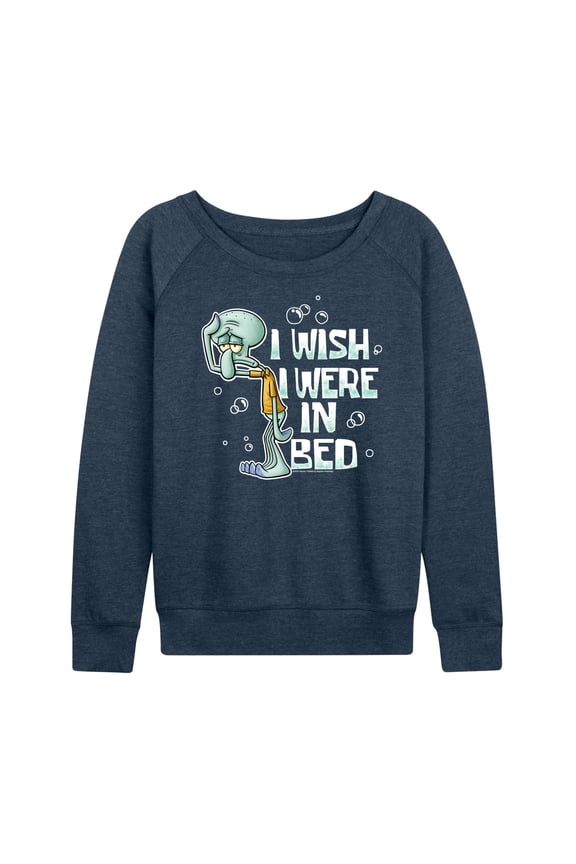 - Squidward Bed - Women's Lightweight French Terry Long Sleeve Shirt