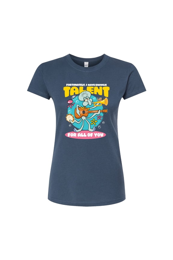 - Squidward Enough Talent For All Of You - Juniors Fitted Graphic T-Shirt