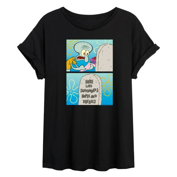 SpongeBob SquarePants - Squidward Hopes And Dreams - Juniors Ideal Flowy Muscle T-Shirt