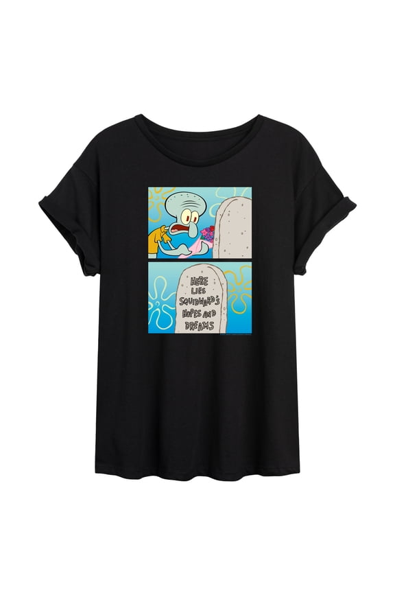 - Squidward Hopes And Dreams - Juniors Ideal Flowy Muscle T-Shirt