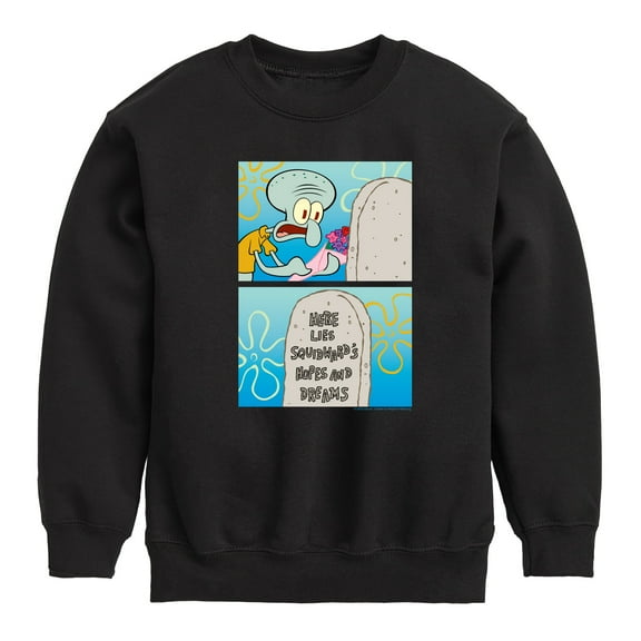 SpongeBob SquarePants - Squidward Hopes And Dreams - Toddler & Youth Crewneck Fleece Sweatshirt