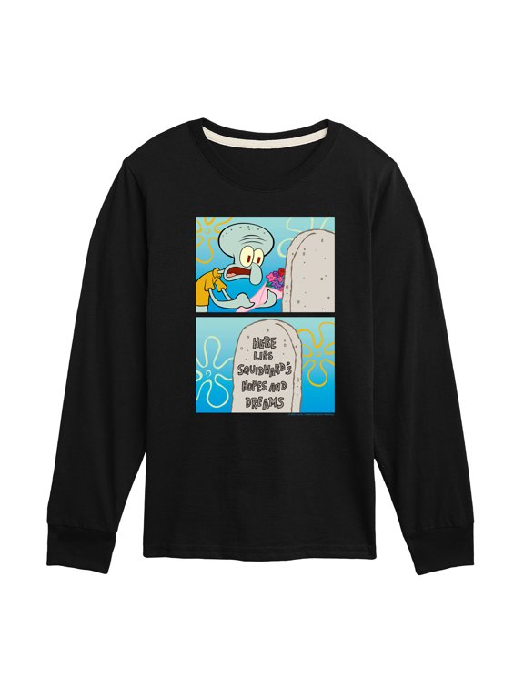 - Squidward Hopes And Dreams Boys' Long Sleeve Graphic T-Shirt