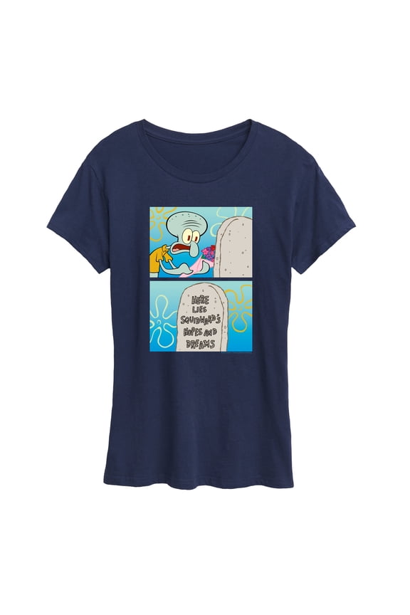 - Squidward Hopes And Dreams - Women's Short Sleeve Graphic T-Shirt
