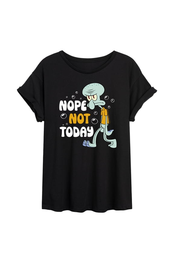 - Squidward Nope Not Today - Juniors Ideal Flowy Muscle T-Shirt