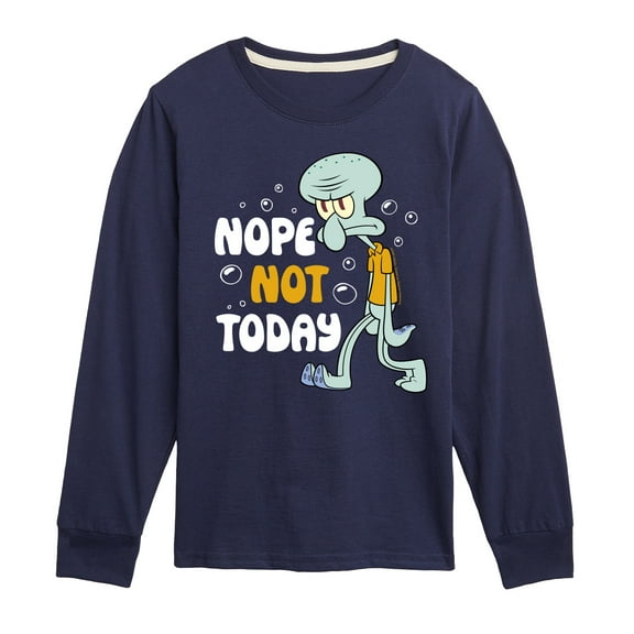 SpongeBob SquarePants - Squidward Nope Not Today - Toddler & Youth Long Sleeve Graphic T-Shirt