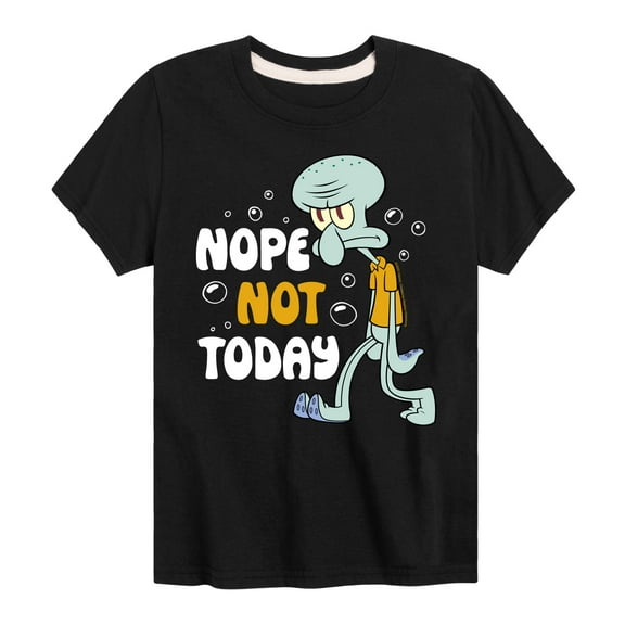 SpongeBob SquarePants - Squidward Nope Not Today - Toddler & Youth Short Sleeve Graphic T-Shirt