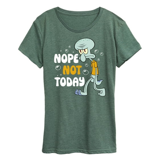 SpongeBob SquarePants - Squidward Nope Not Today - Women's Short Sleeve Graphic T-Shirt