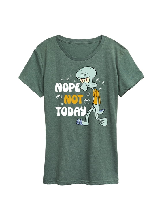 - Squidward Nope Not Today Women's Short Sleeve Graphic T-Shirt