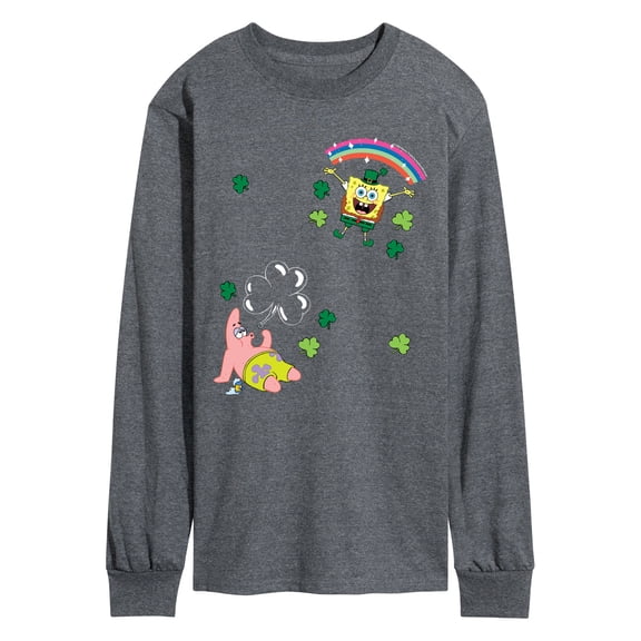 SpongeBob SquarePants -  St. Paddy's Faux Multi - Men's Long Sleeve Graphic T-Shirt