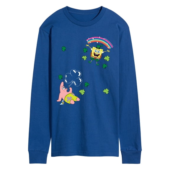SpongeBob SquarePants -  St. Paddy's Faux Multi - Men's Long Sleeve Graphic T-Shirt