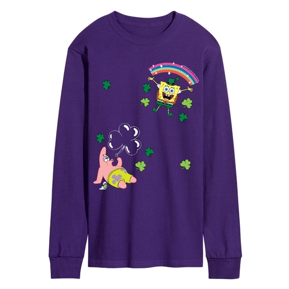 SpongeBob SquarePants -  St. Paddy's Faux Multi - Men's Long Sleeve Graphic T-Shirt