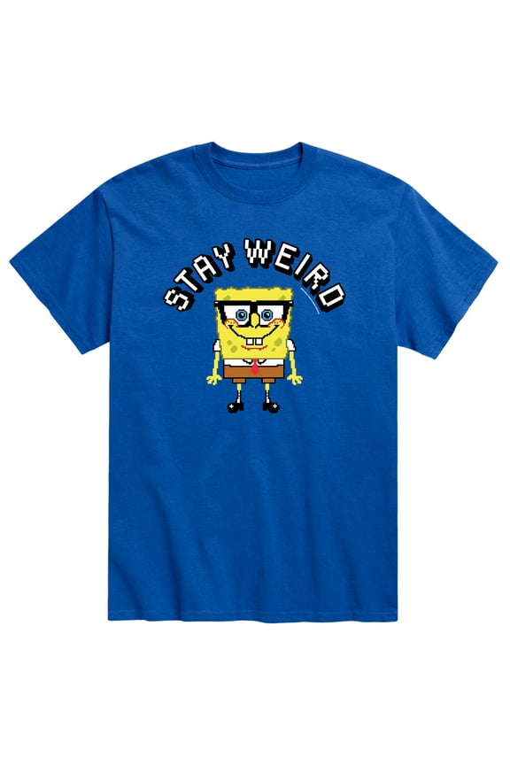 - Stay Weird Pixelated Spongebob - Men's Short Sleeve Graphic T-Shirt