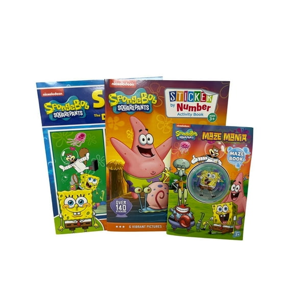 SpongeBob SquarePants Sticker Activity Book, the Difference & Mazemania Activity