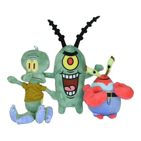 SpongeBob SquarePants Stuffed Animals & Plush Toys, Squidward Plankton Mr. Krabs, 6"