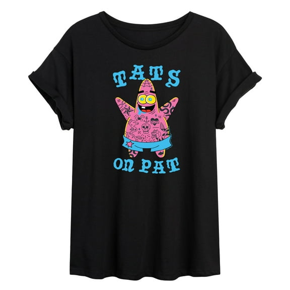 SpongeBob SquarePants - Tats On Pat - Juniors Ideal Flowy Muscle T-Shirt