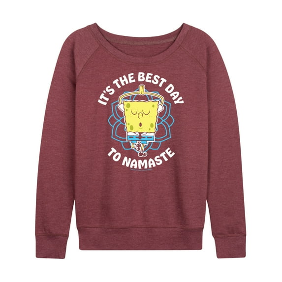 SpongeBob SquarePants - The Best Day To Namaste - Women's Lightweight French Terry Long Sleeve Shirt