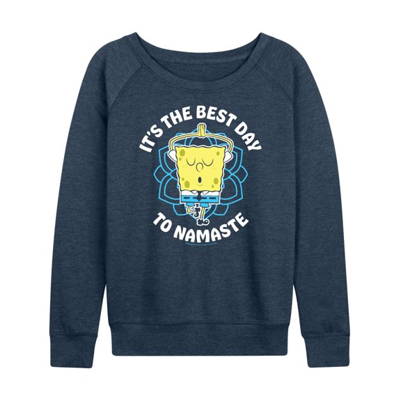 SpongeBob SquarePants - The Best Day To Namaste - Women's Lightweight French Terry Long Sleeve Shirt