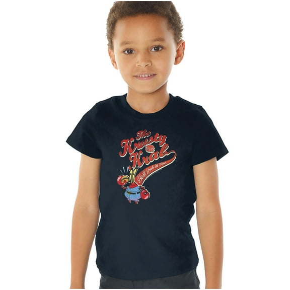 SpongeBob SquarePants The Krusty Krab Kids T Shirt (3) for Toddler Boys and Girls, Navy
