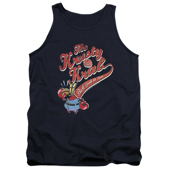 SpongeBob SquarePants The Krusty Krab Unisex Adult Tank Top, Navy, Medium