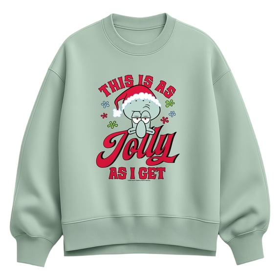 SpongeBob SquarePants - This Is As Jolly As I Get - Women's Oversized Fleece Crew Sweatshirt