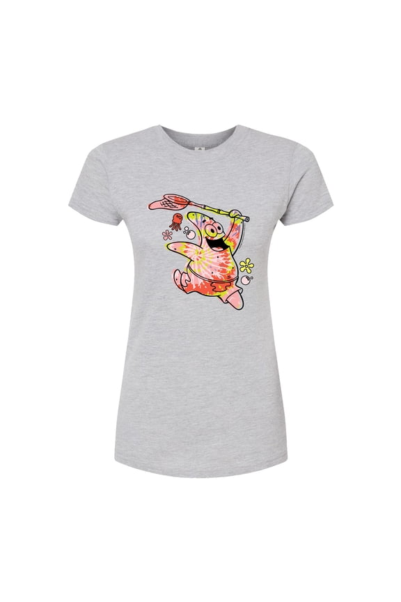 - Tie Dye Patrick - Juniors Fitted Graphic T-Shirt