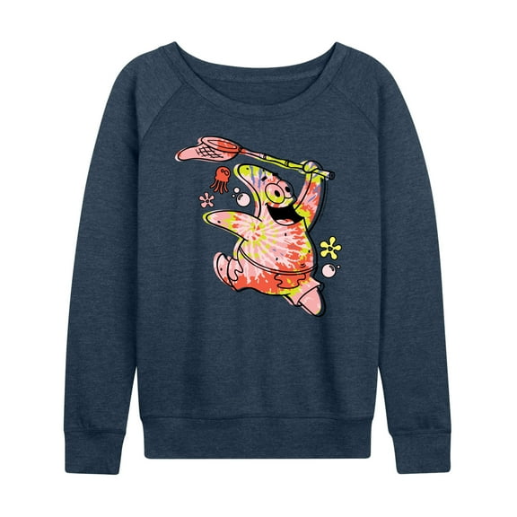 SpongeBob SquarePants - Tie Dye Patrick - Women's Lightweight French Terry Long Sleeve Shirt