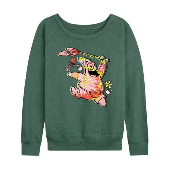 SpongeBob SquarePants - Tie Dye Patrick - Women's Lightweight French Terry Long Sleeve Shirt