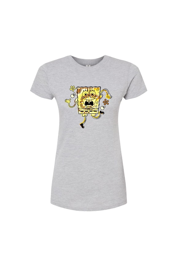 - Tie Dye Spongebob - Juniors Fitted Graphic T-Shirt