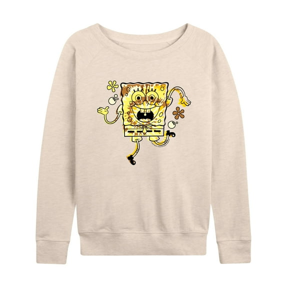 SpongeBob SquarePants - Tie Dye Spongebob - Women's Lightweight French Terry Long Sleeve Shirt