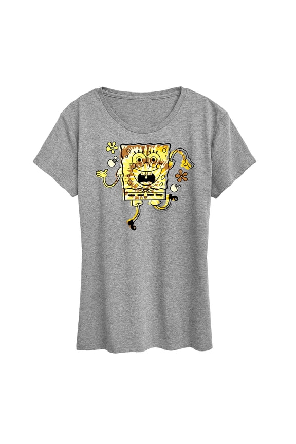 - Tie Dye Spongebob - Women's Short Sleeve Graphic T-Shirt