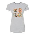 thumbnail image 1 of SpongeBob SquarePants - Tiki Squares - Juniors Fitted Graphic T-Shirt, 1 of 1