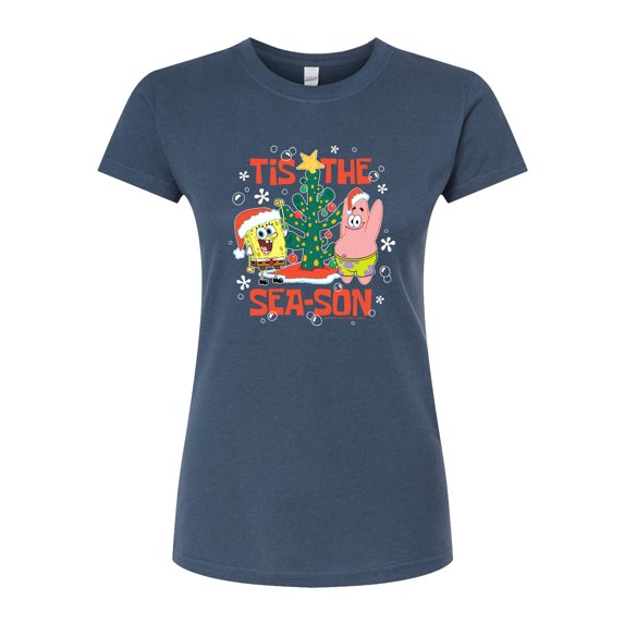 SpongeBob SquarePants - Tis The Season - Juniors Fitted Graphic T-Shirt