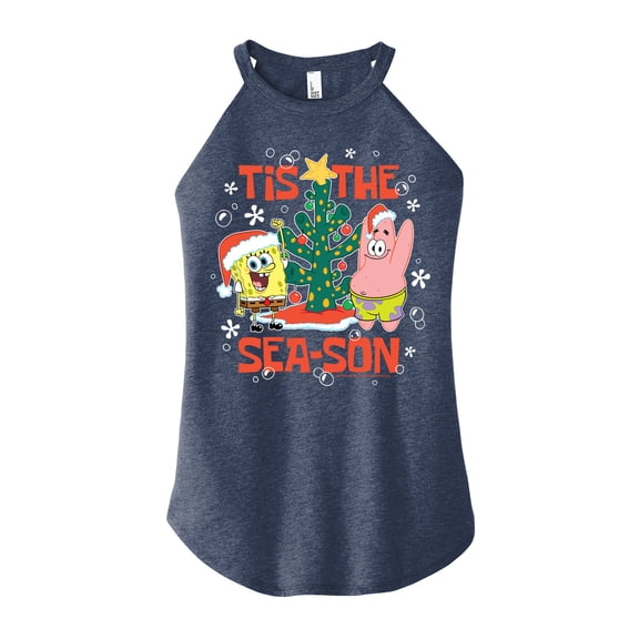 SpongeBob SquarePants - Tis The Season - Juniors High Neck Tank Top