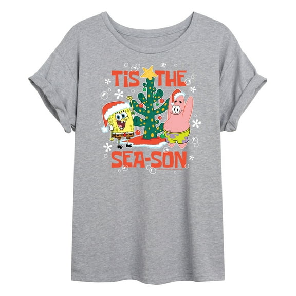 SpongeBob SquarePants - Tis The Season - Juniors Ideal Flowy Muscle T-Shirt