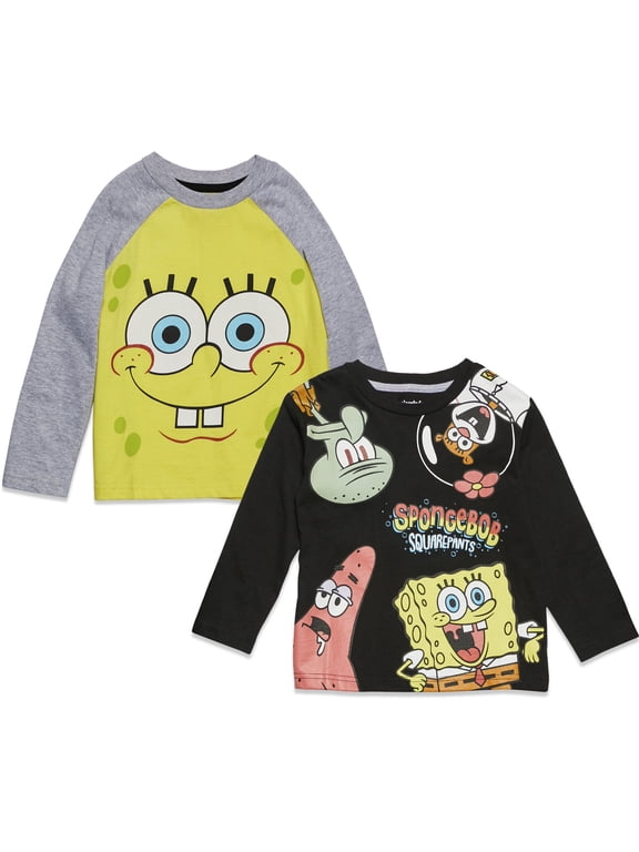 Toddler Boys 2 Pack Long Sleeve T-Shirts Toddler to Big Kid