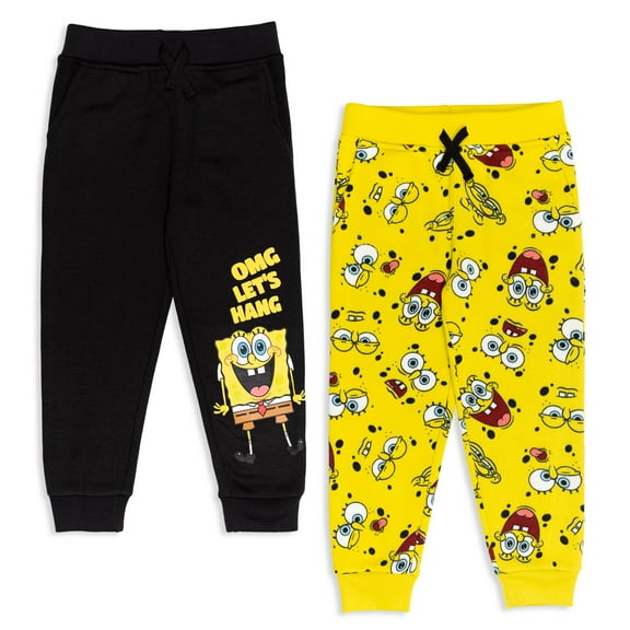 SpongeBob SquarePants Toddler Boys Fleece 2 Pack Pants Toddler to Big Kid