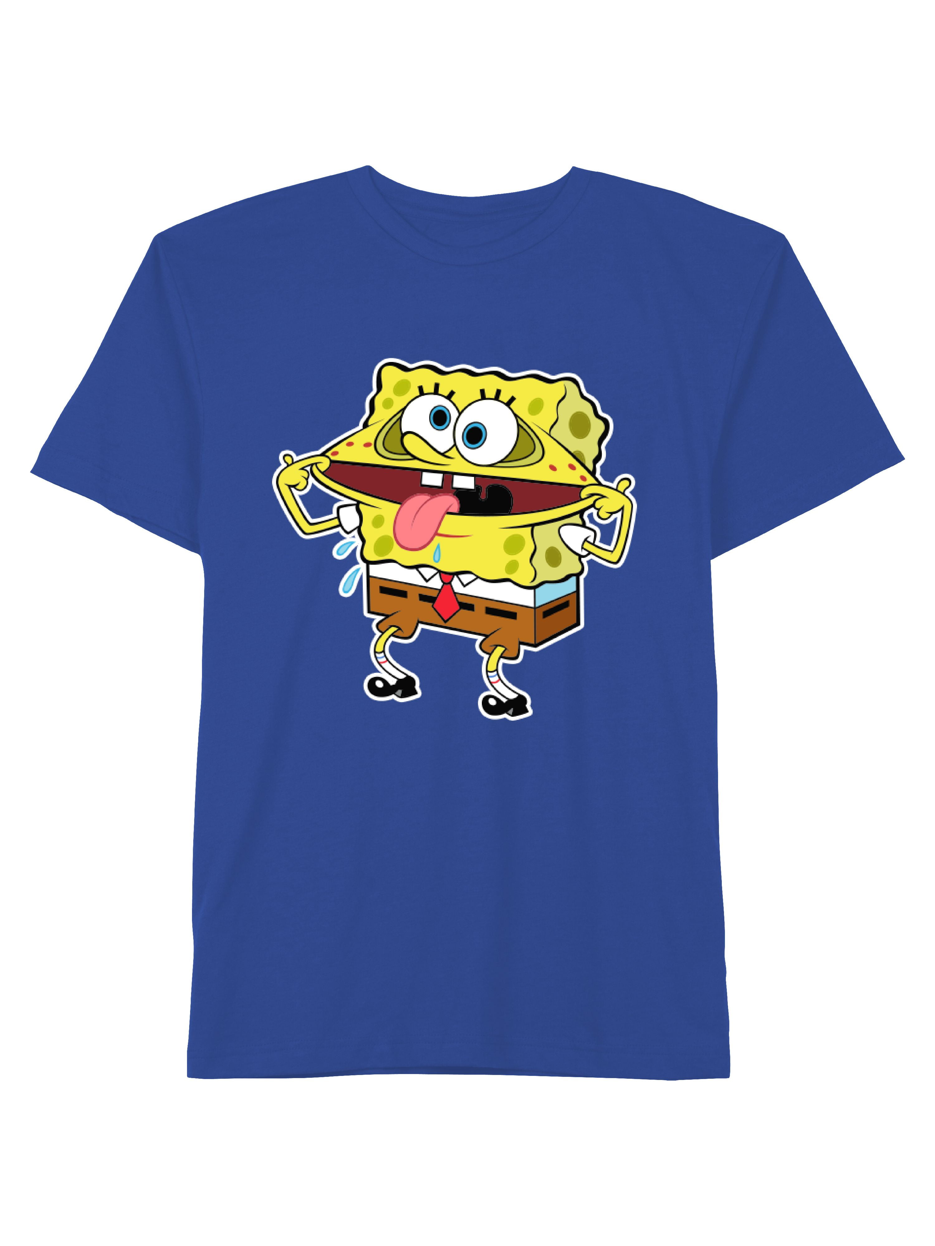 SpongeBob SquarePants Tongue Out Men's and Big Men's Graphic T-Shirt ...